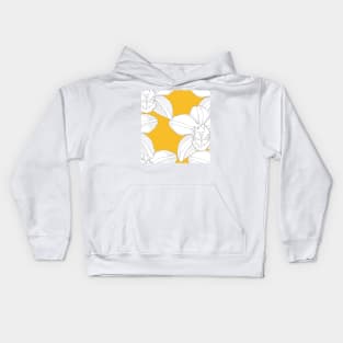 yellow orchid/tropical moody/large scale/summer time/cotton/cymbidium/ orchids/ yellow/ orchid lines Kids Hoodie